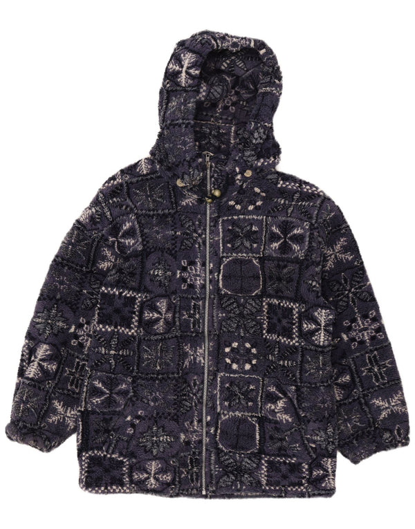 Brugi Herren-Fleecejacke mit Kapuze, UK 44 2XL, Marineblau, Fair Isle