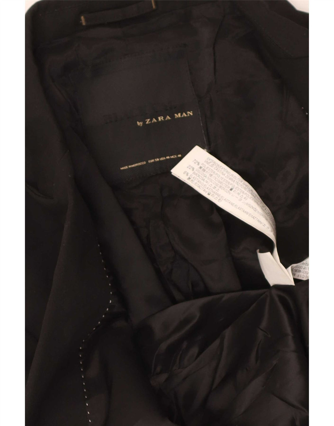 Zara Herren-Blazer mit 2 Knöpfen, EU 50, mittelschwarz, Polyester