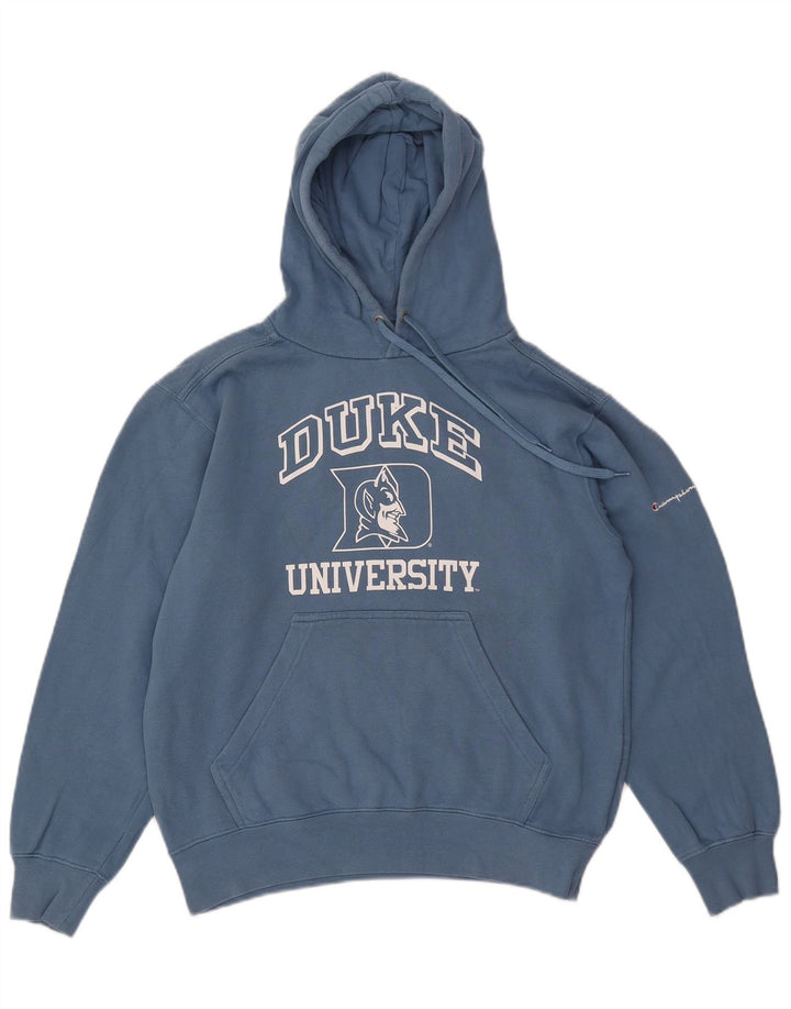 CHAMPION Womens Duke University übergroßer Kapuzenpullover UK 10 Small Blue