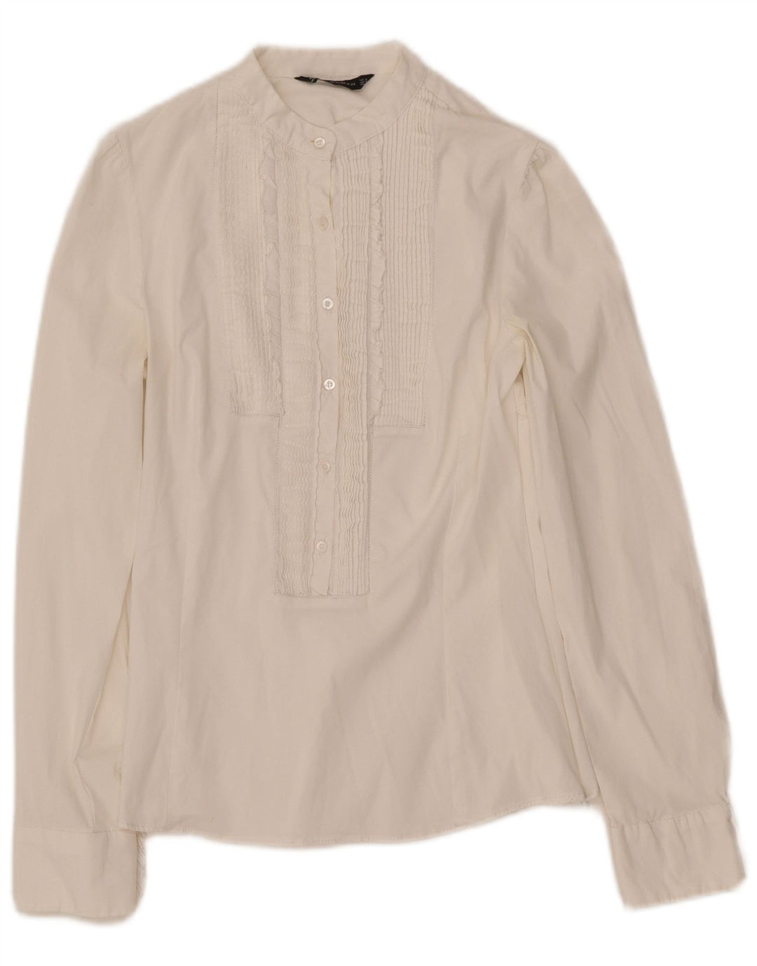 ZARA Damen Pullover-Smokinghemd UK 8 Small Weiß