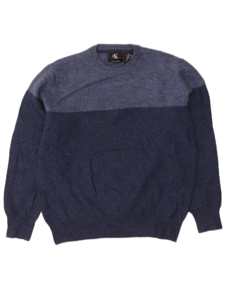 Calvin Klein Damen-Pullover mit Rundhalsausschnitt, Gr. 12, mittleres Marineblau