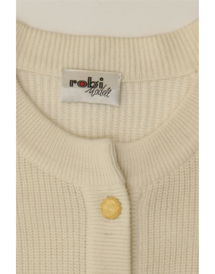VINTAGE Womens Cardigan Sweater IT 46 Large Off White Polyacrylic Vintage Vintage and Second-Hand Vintage from Messina Hembry 