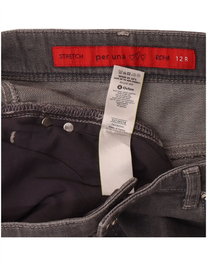 PER UNA Damen Roma Bootcut Jeans UK 12 Medium W30 L28 Grau Baumwolle