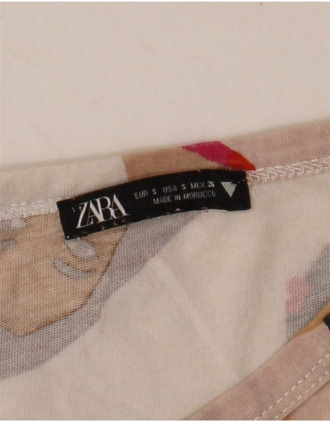 Zara Damen Crop Oversize Graphic T-Shirt Top UK 10 Small Weiß