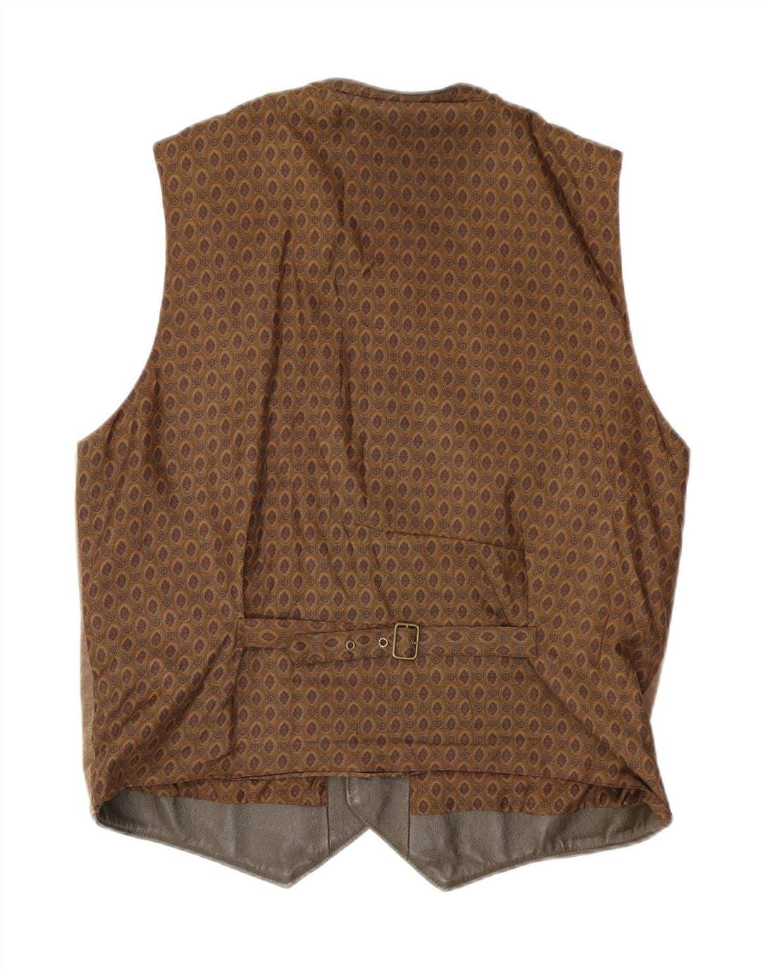 Vintage Herren Wildlederweste mittelbraunes geometrisches Leder