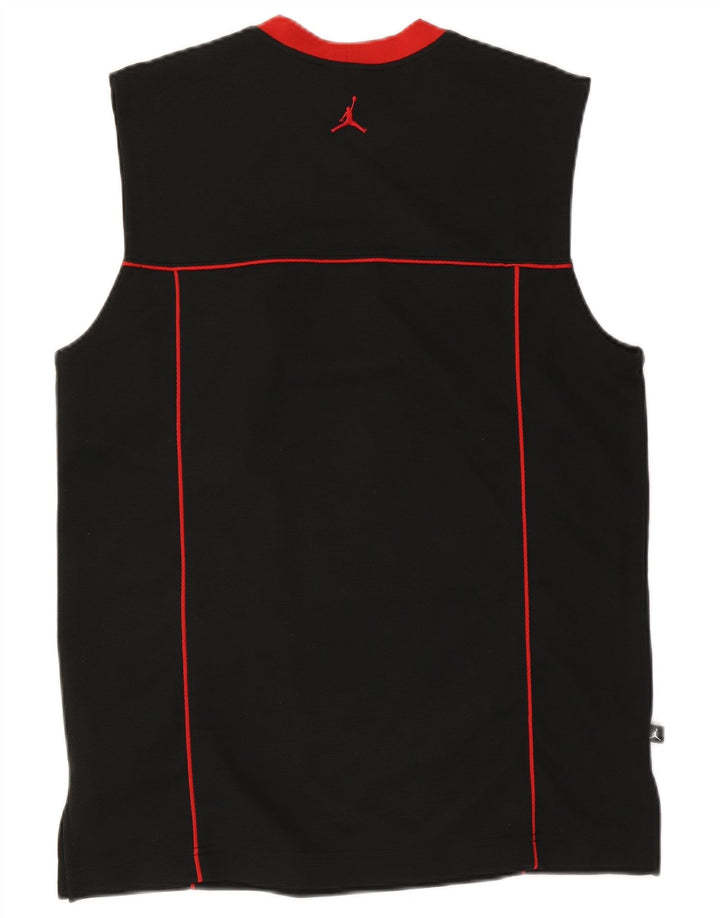 Jordan Herren Weste Top UK 39/41 Mittelschwarz gestreift Polyester