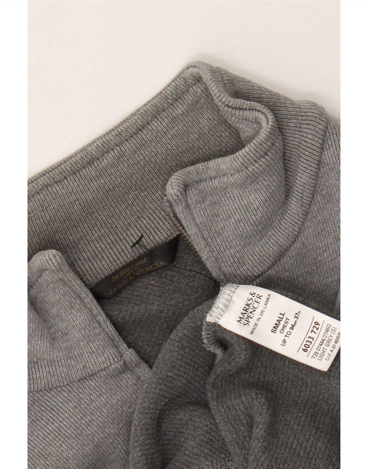 Marks & Spencer Herren-Trainingsanzug, Oberteil, Jacke, Größe S, Grau, Baumwolle