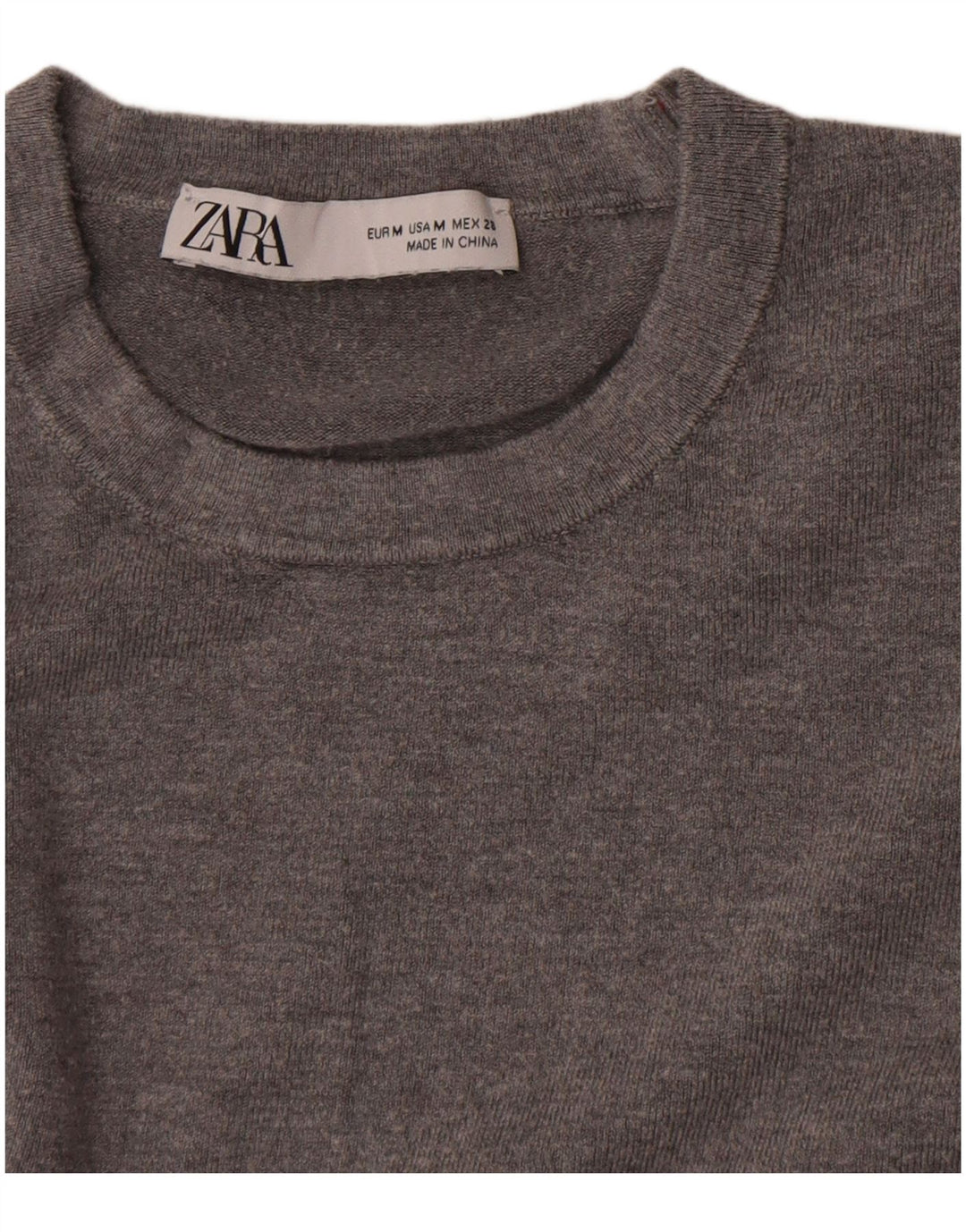 Zara Damen-Pullover mit Rundhalsausschnitt, Gr. 12, Mittelgrau