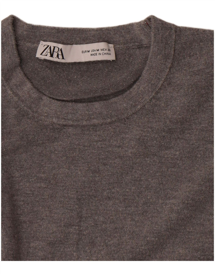 Zara Damen-Pullover mit Rundhalsausschnitt, Gr. 12, Mittelgrau
