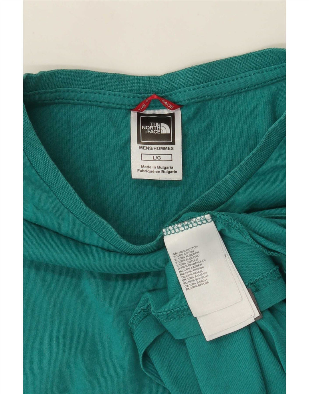 The North Face Herren T-Shirt Top Large Türkis Baumwolle