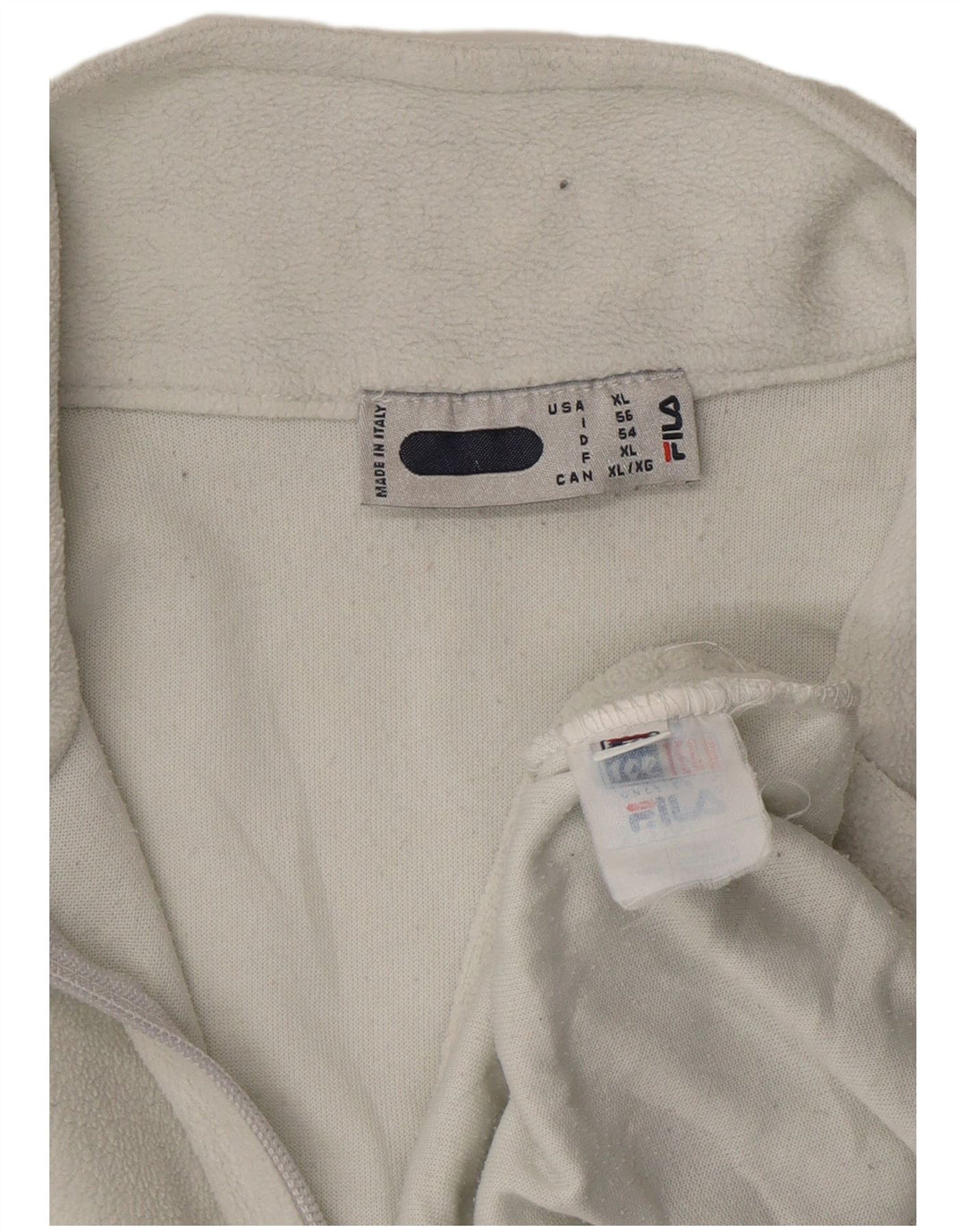 FILA Herren-Fleecepullover mit Reißverschluss, IT 56 XL, weißes Polyester