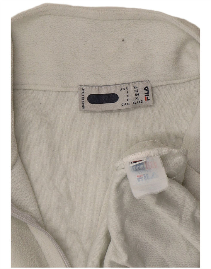 FILA Herren-Fleecepullover mit Reißverschluss, IT 56 XL, weißes Polyester