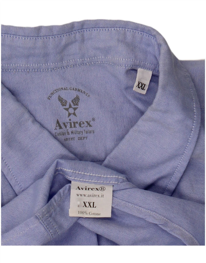 Avirex Herrenhemd 2XL Blaue Baumwolle