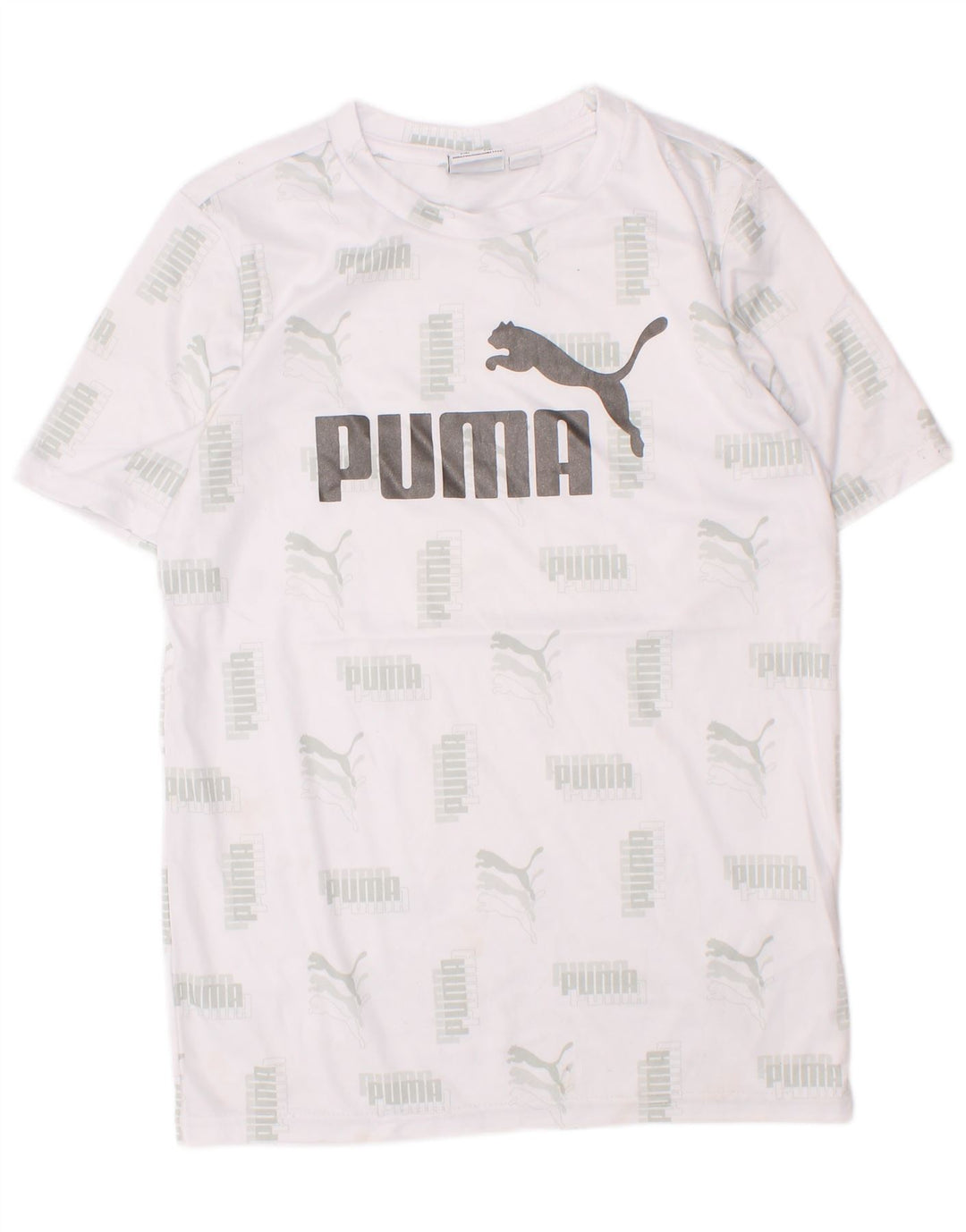 Puma Jungen T-Shirt mit Grafik, 7–8 Jahre, Größe S, Weiß, Polyester