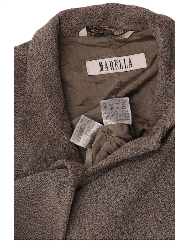 Marella Damen 2-Knopf-Blazer-Jacke, UK 16, große graue Viskose