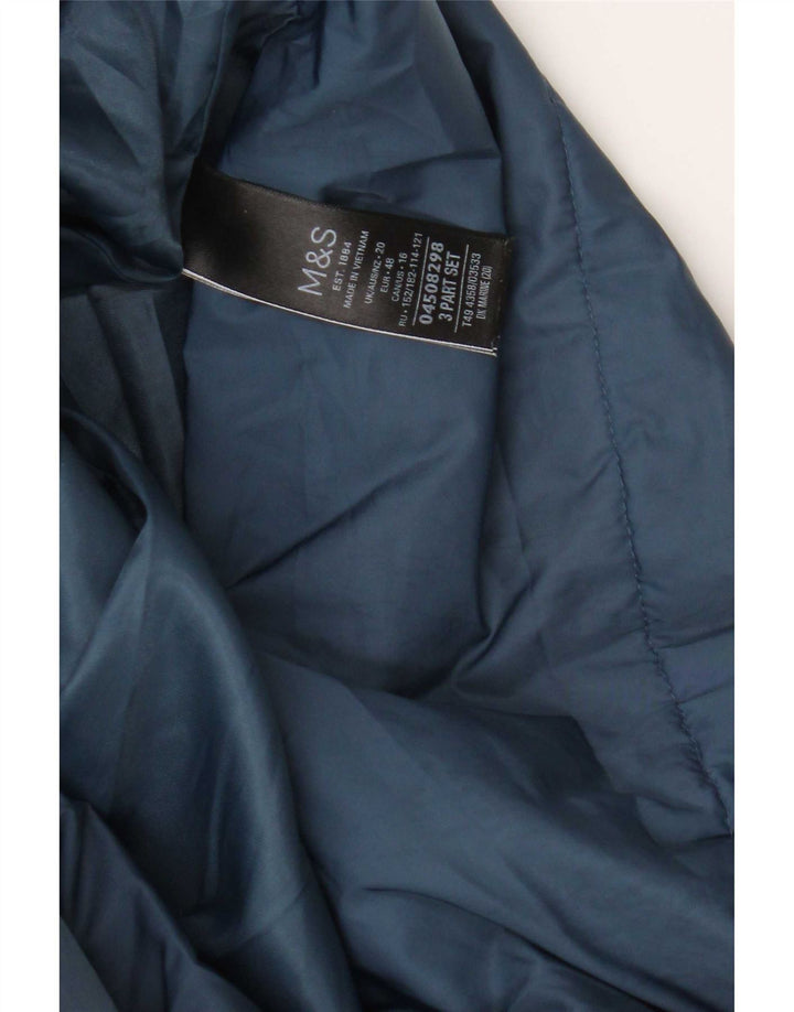 Marks & Spencer Wattierter Damenmantel mit Kapuze, UK 20 2XL, Marineblau, Polyester