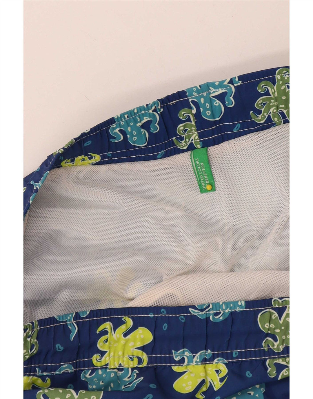 Benetton Herren-Badeshorts mit abstraktem Muster, XL, Blau