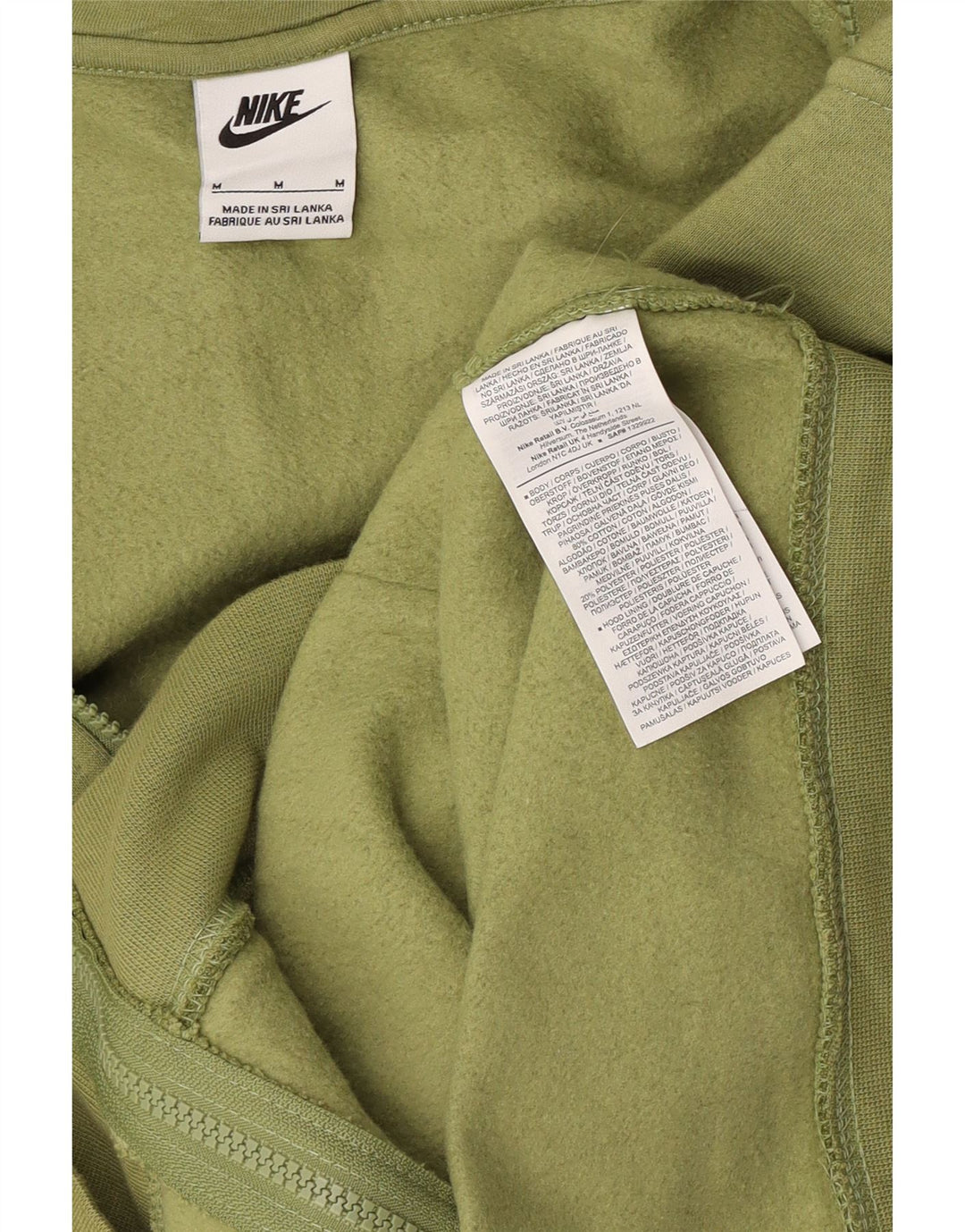 Nike Herren-Kapuzenpullover mit Reißverschluss, mittelgrüne Baumwolle