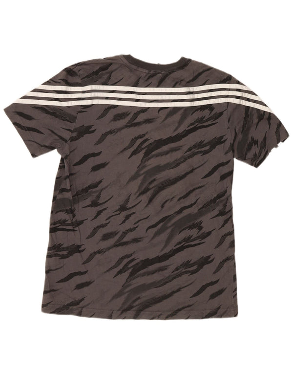 Adidas T-Shirt für Jungen, 13–14 Jahre, grau, Baumwolle mit Animal-Print