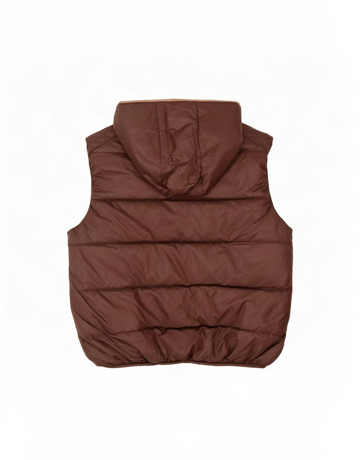 Zara Jungen-Weste mit Kapuze, gepolstert, 13–14 Jahre, groß, braunes Polyester