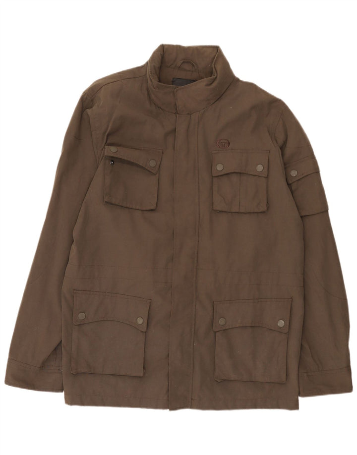 Sergio Tacchini Herren Utility Jacke UK 42 XL Braun Polyamid