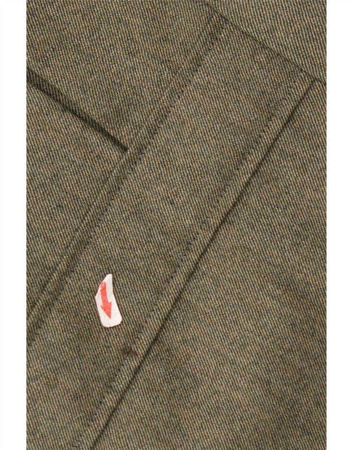 Vintage Herren 3-Knopf-Blazerjacke UK 38 Medium Khaki Colourblock