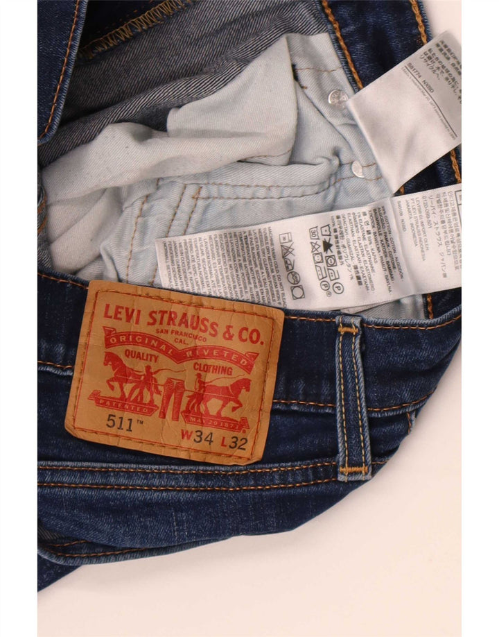 Levi's Herren 511 Slim Jeans W34 L32 Blaue Baumwolle
