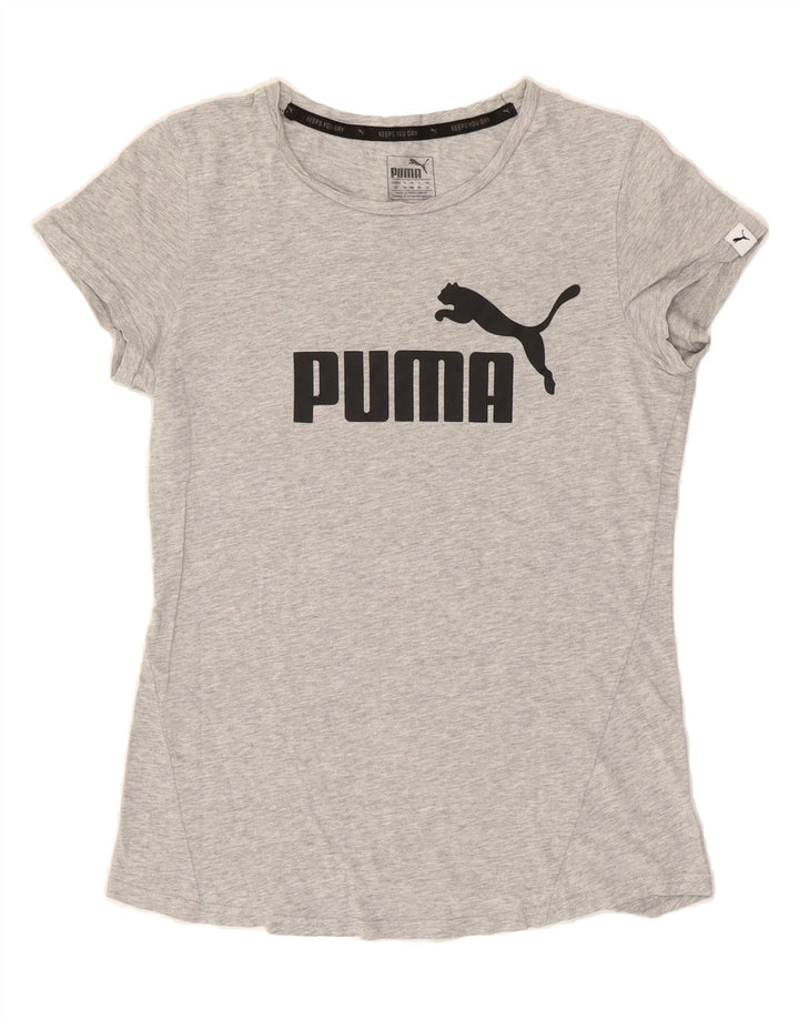 PUMA Womens Graphic T-Shirt Top UK 10 Small Grey Vintage Puma and Second-Hand Puma from Messina Hembry 
