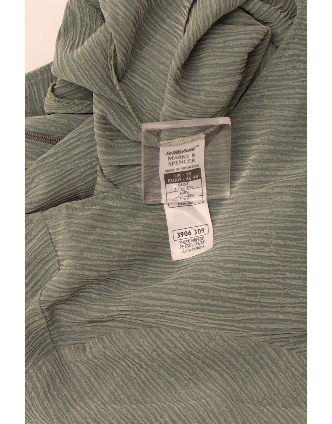 MARKS & SPENCER Damen Etuikleid UK 18 XL Grünes Nadelstreifen-Polyester
