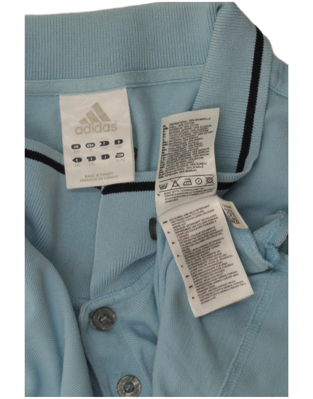 Adidas Herren Poloshirt 2XL Blau Baumwolle