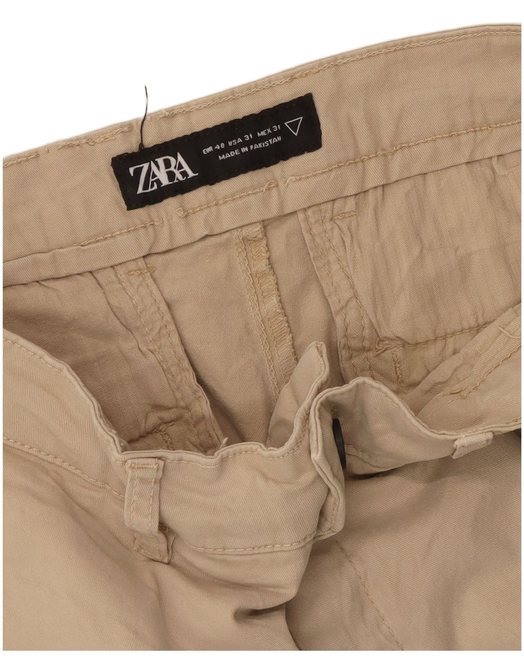 Zara Slim Chino-Hose für Herren, EU 40, M, W31, L29, Beige