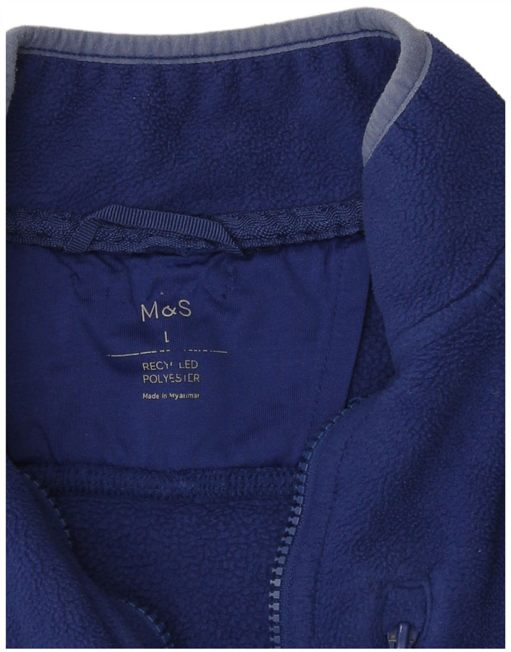 Marks & Spencer Damen Fleecejacke UK 16 Large Blau Polyester