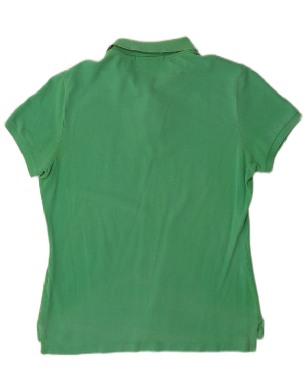 Ralph Lauren Damen-Poloshirt, schmal, groß, grüne Baumwolle