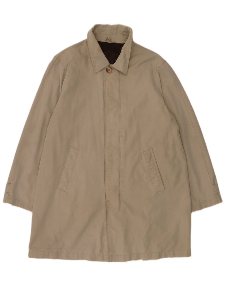 Massimo Dutti Herrenmantel EU 40 Große Khaki-Baumwolle