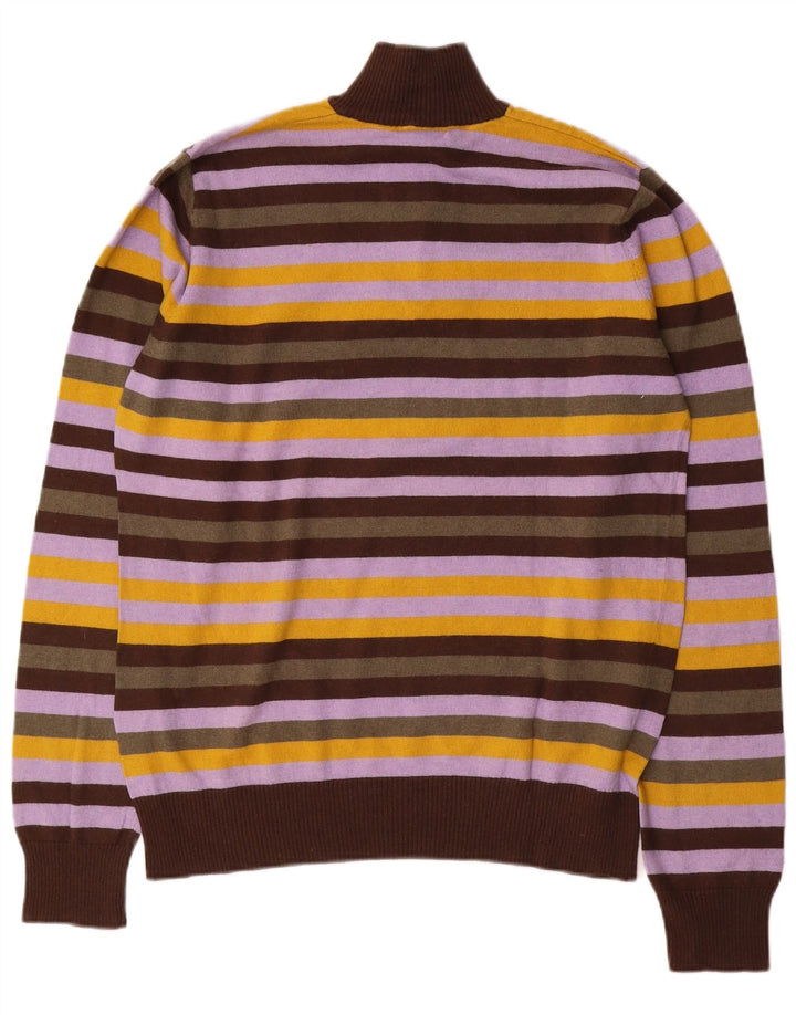 Sergio Tacchini Herren-Pullover mit Reißverschluss am Hals, groß, mehrfarbig gestreift