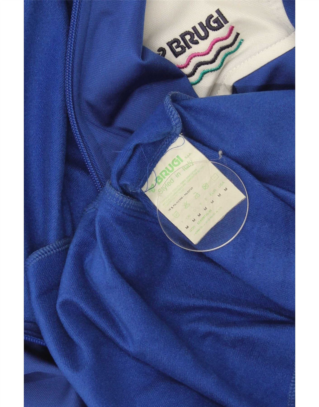 Brugi Herren-Trainingsanzugoberteil, mittelblaues Farbblock-Polyester