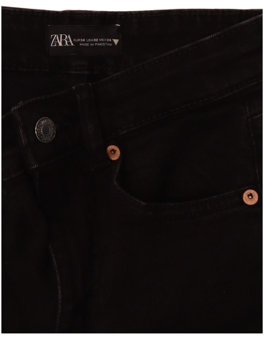 Zara Damen Bootcut Jeans EU 34 2XS W24 L25 Schwarz