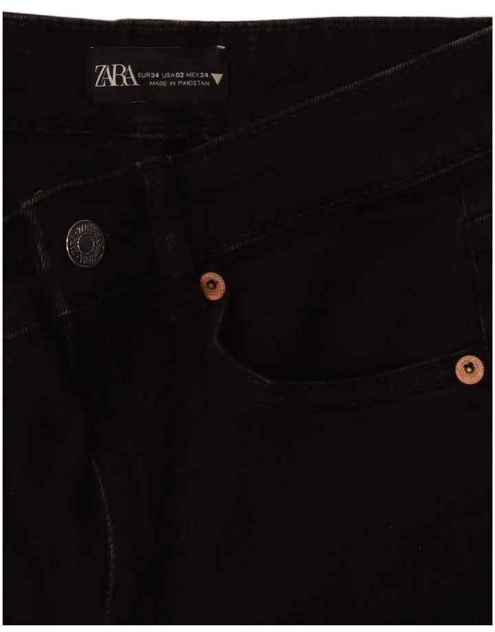Zara Damen Bootcut Jeans EU 34 2XS W24 L25 Schwarz