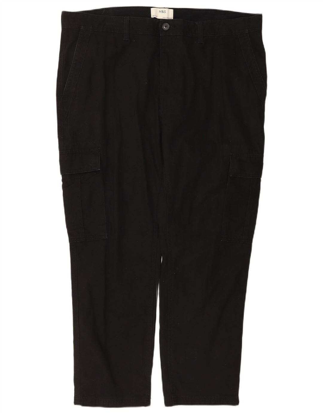 Marks & Spencer Slim Cargo-Hose für Herren, W40, L29, schwarze Baumwolle
