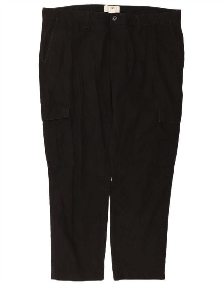 Marks & Spencer Slim Cargo-Hose für Herren, W40, L29, schwarze Baumwolle