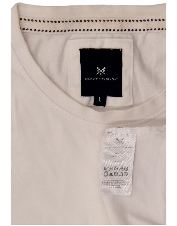 Crew Clothing Herren T-Shirt Top Large Weiß Baumwolle