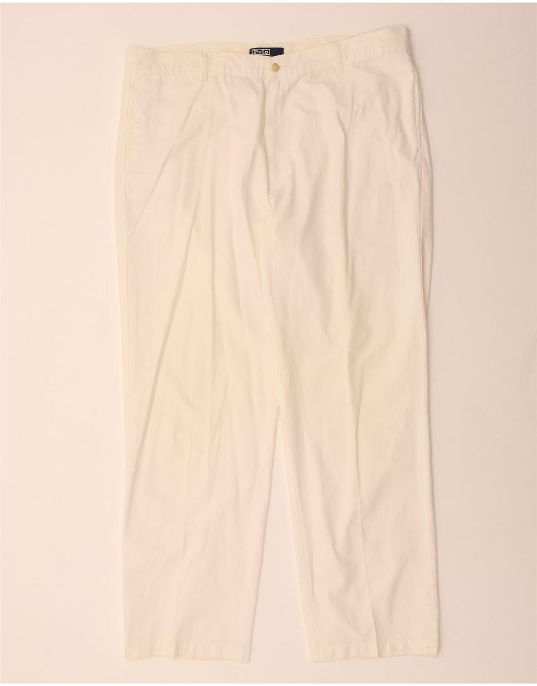 POLO RALPH LAUREN Gerade Chino-Hose für Herren, W42, L34, weiße Baumwolle