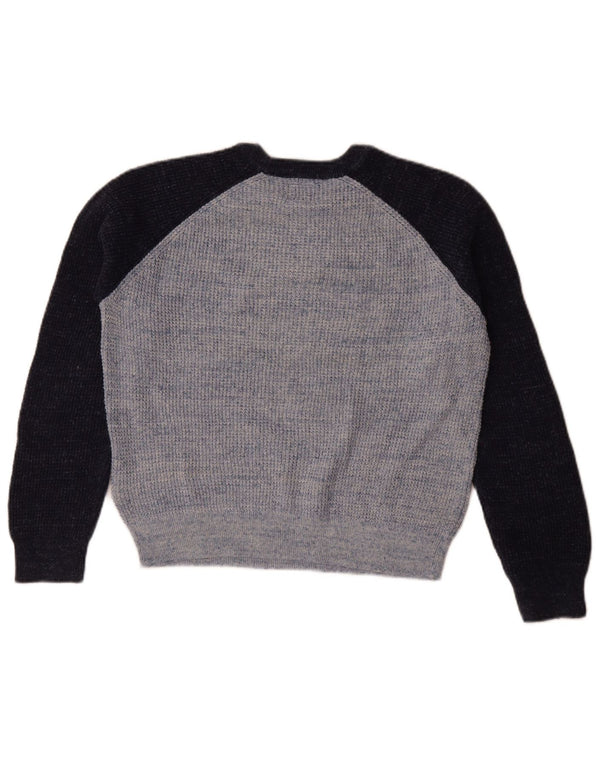 Gap Jungen-Pullover mit Rundhalsausschnitt, 11–12 Jahre, XL, blaue Farbblock-Baumwolle