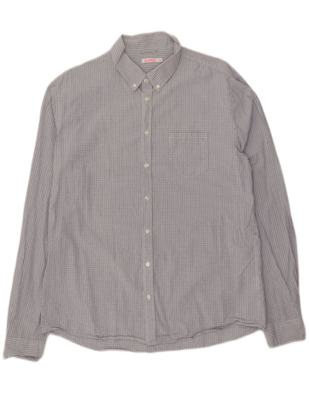 SUN68 Mens Shirt 2XL Blue Check Cotton Vintage Sun68 and Second-Hand Sun68 from Messina Hembry 