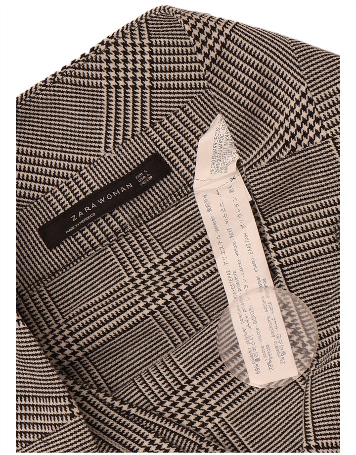 ZARA Womens Straight Skirt Large W32  Black Houndstooth Polyester