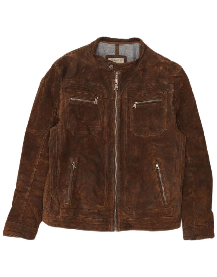 Angelo Litrico Herren Wildlederjacke UK 40 Großes braunes Leder