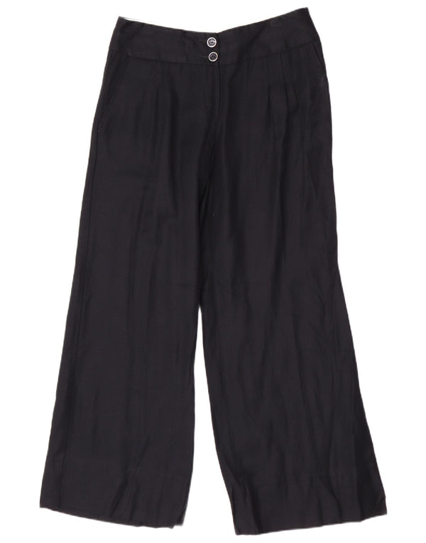 Marks & Spencer Damen-Chinohose mit weitem Bein, UK 12, M, W30, L31, Schwarz