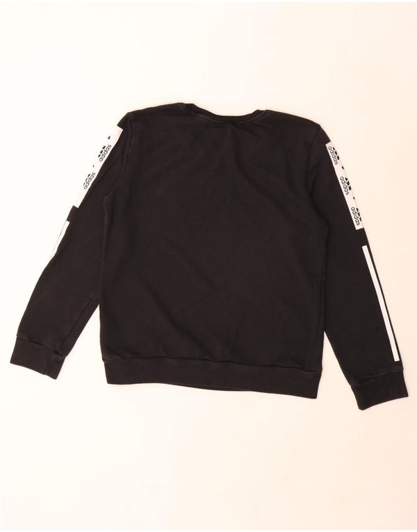 Adidas Damen Graphic Sweatshirt Pullover UK 12/14 Medium Schwarz Colourblock