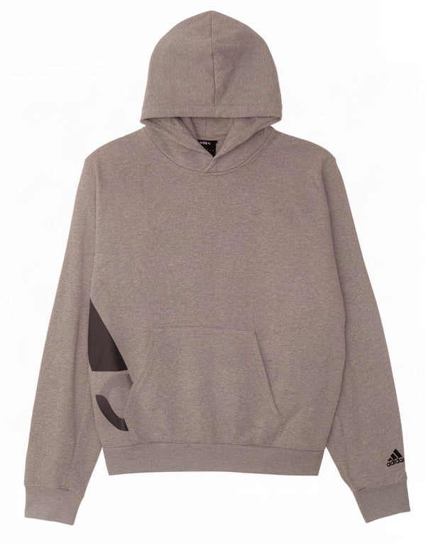 Adidas Herren Kapuzenpullover mit Grafik, groß, grau meliert, Baumwolle