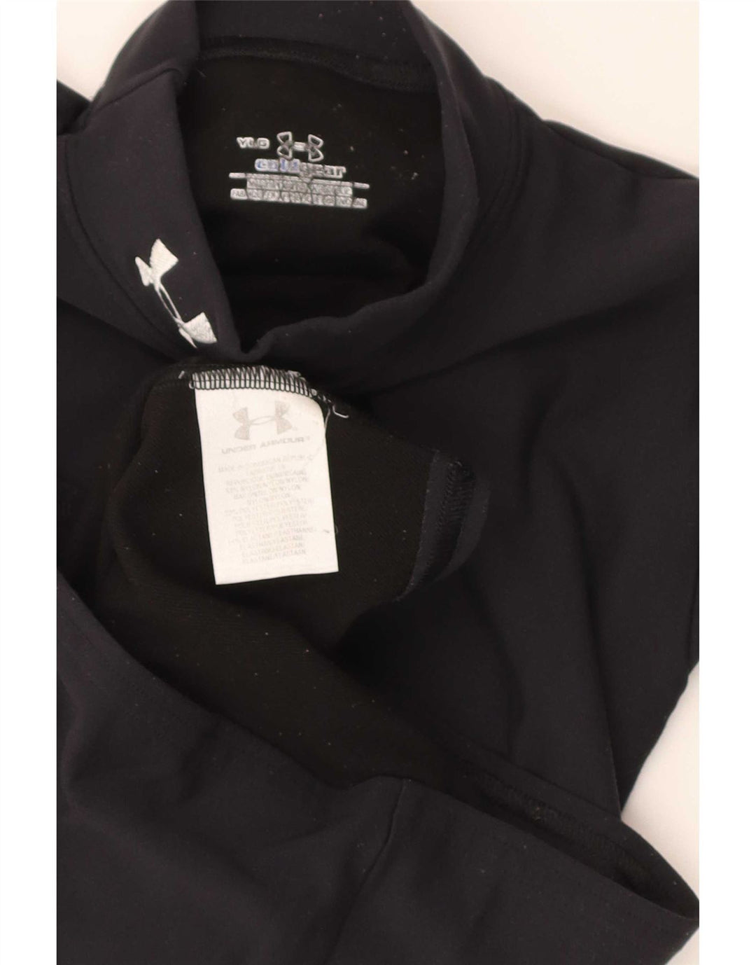 Under Armour Jungen-Oberteil, langärmlig, 11–12 Jahre, Größe L, schwarzes Nylon